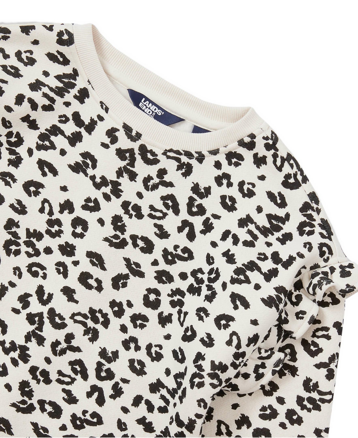 Lands' End Girls Long Sleeve Ruffle Sweatshirt