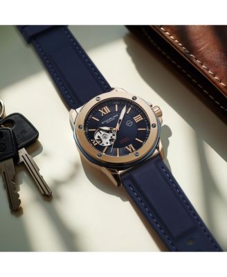 Edwardian 4018 Men s Automatic Skeleton Watch - 44mm Stainless Steel Case, Skeleton Dial, Silicone Strap thumbnail 6