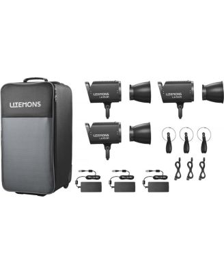 Litemons LA150R RGB LED Bowens Mount 3-Light Kit