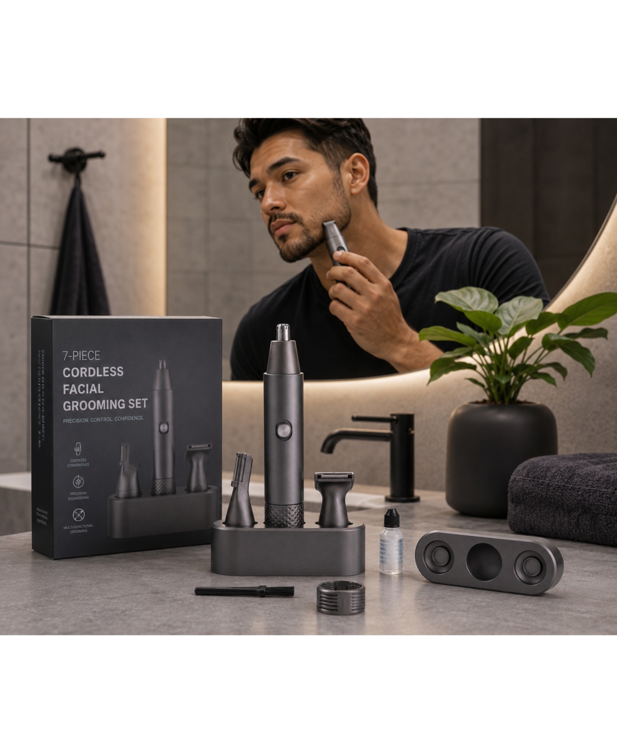 Perry Ellis 7-Piece Cordless Facial Grooming Set