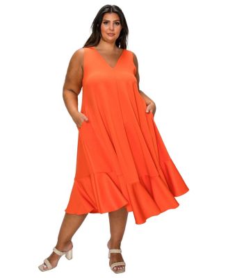 Plus Size Simone Sleeveless Pocket Flare Dress