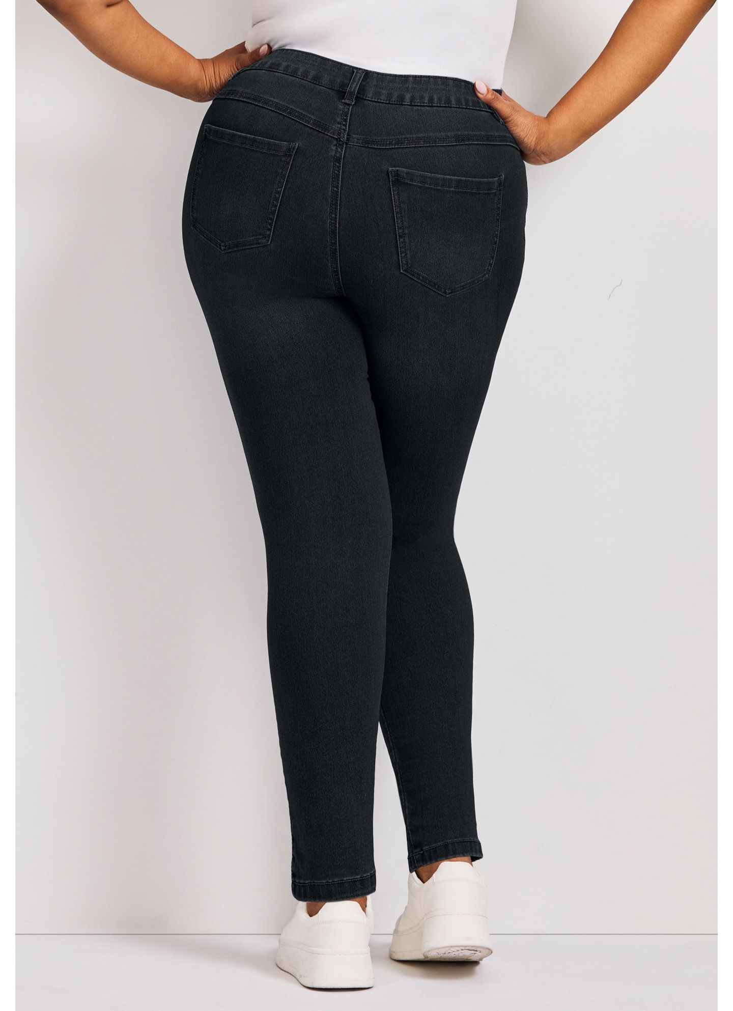 Женские джинсы AVENUE Butter Denim Skinny Jean, цвет: Чёрный — фото 4