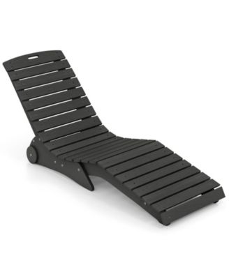 In-Pool Lounge Chair Ergonomic S-Curve HDPE Pool Chaise Lounger with Wheels