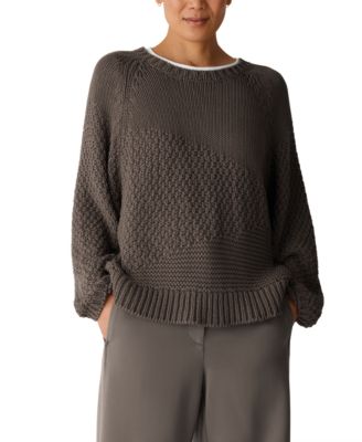 Women's Boxy-Fit Long-Sleeve Crewneck Sweater