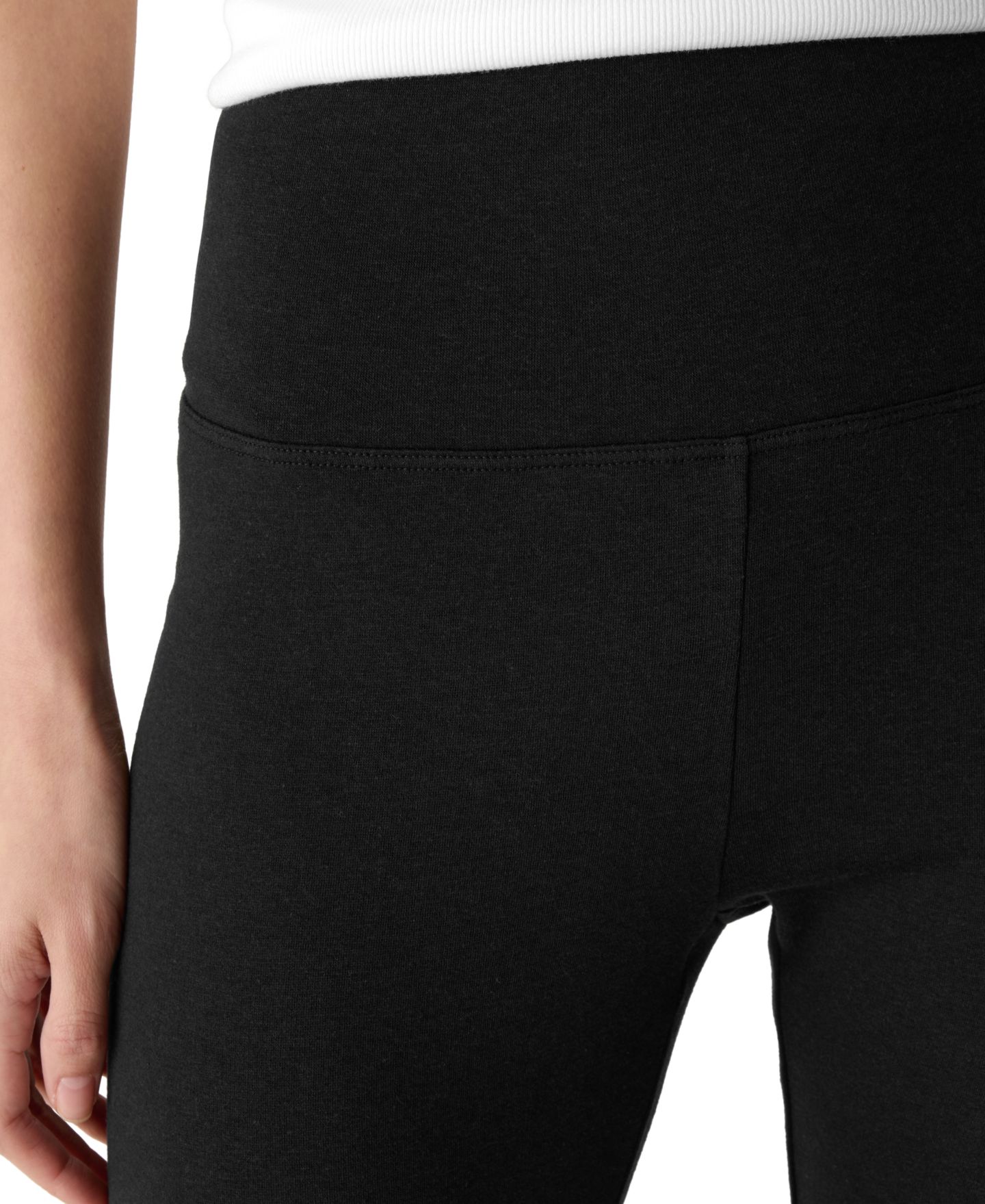 Женские укороченные легинсы Eileen Fisher с высокой посадкой и флисовой подкладкой, цвет: Чёрный — фото 3