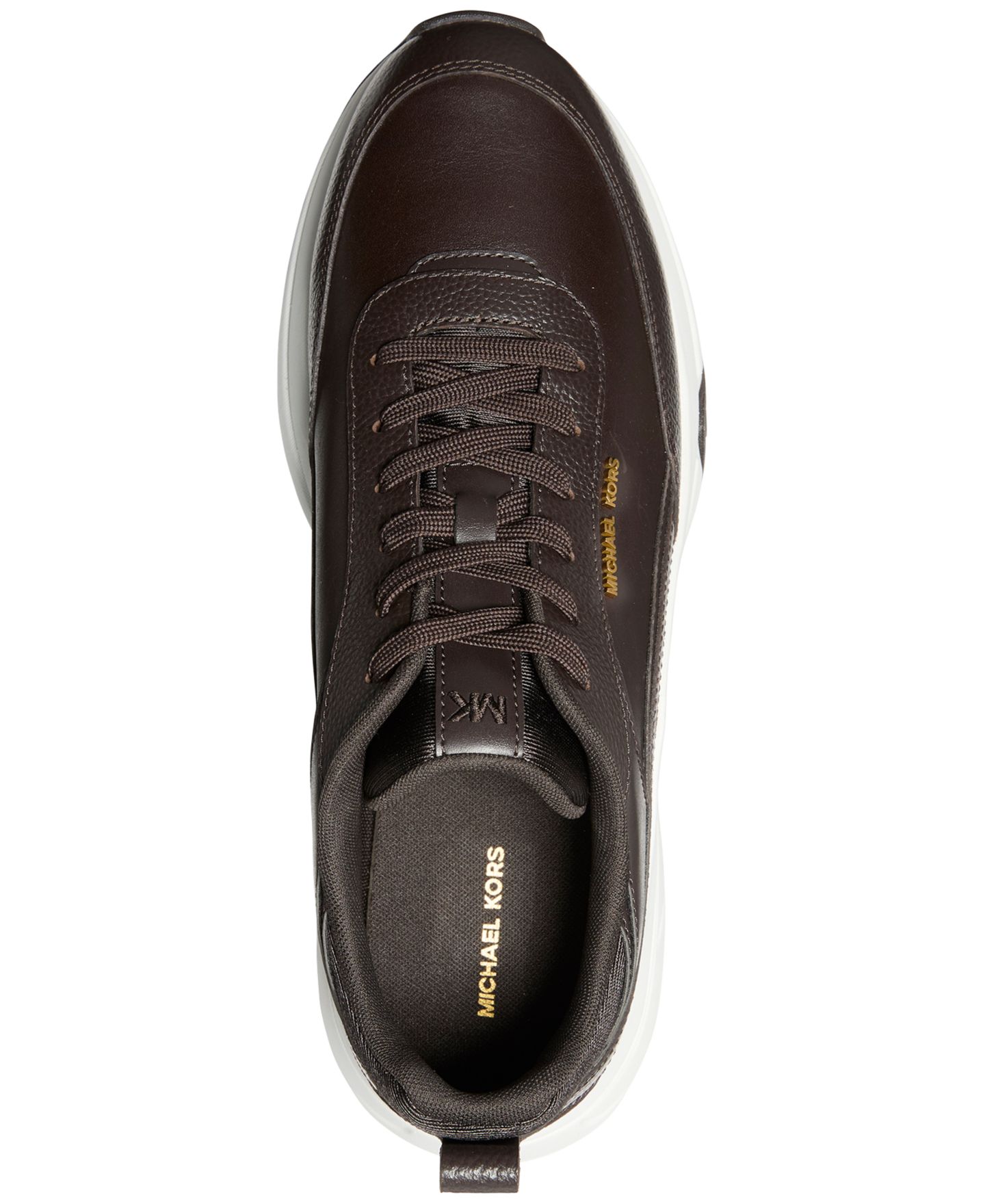 Мужские кроссовки Michael Kors Hartley Lace-up Leather Low Top, цвет: Шоколадный — фото 3
