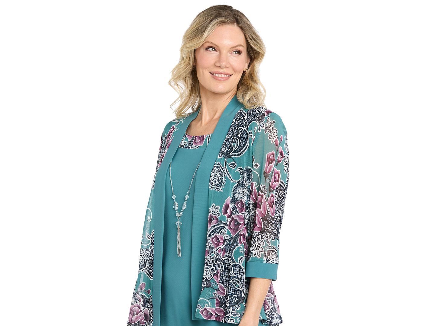 Женские платья R & M Richards Petite Knee-Length 2-Piece Removable-Jacket Dress and Jacket Set, цвет: Синий — фото 3