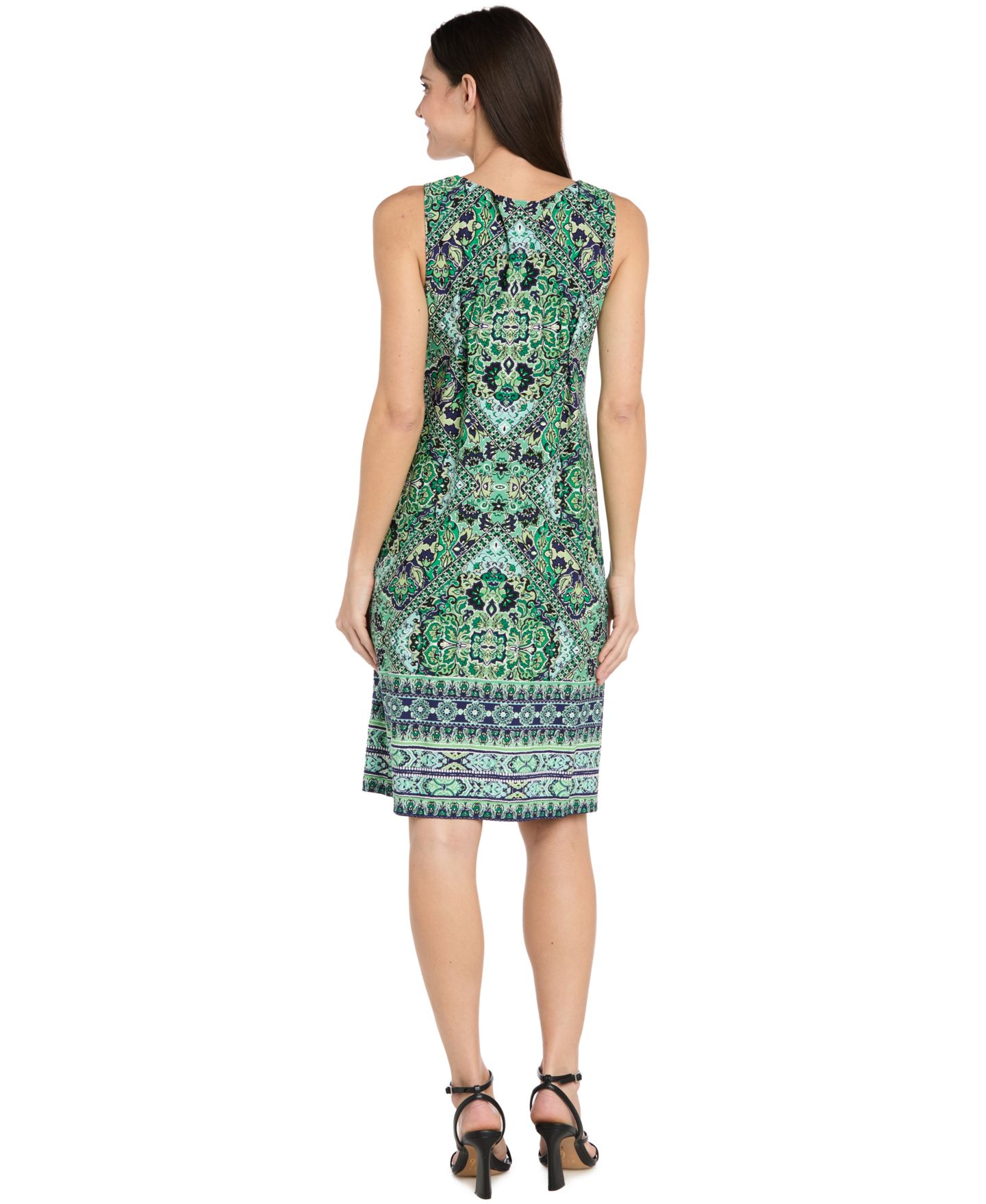 Женские комплекты R & M Richards Petite A-Line Dress and Jacket Set, цвет: Тёмно-синий / Зелёный — фото 5