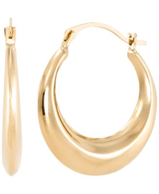 Polish Graduated Hoop Earrings in 18k Yellow Gold