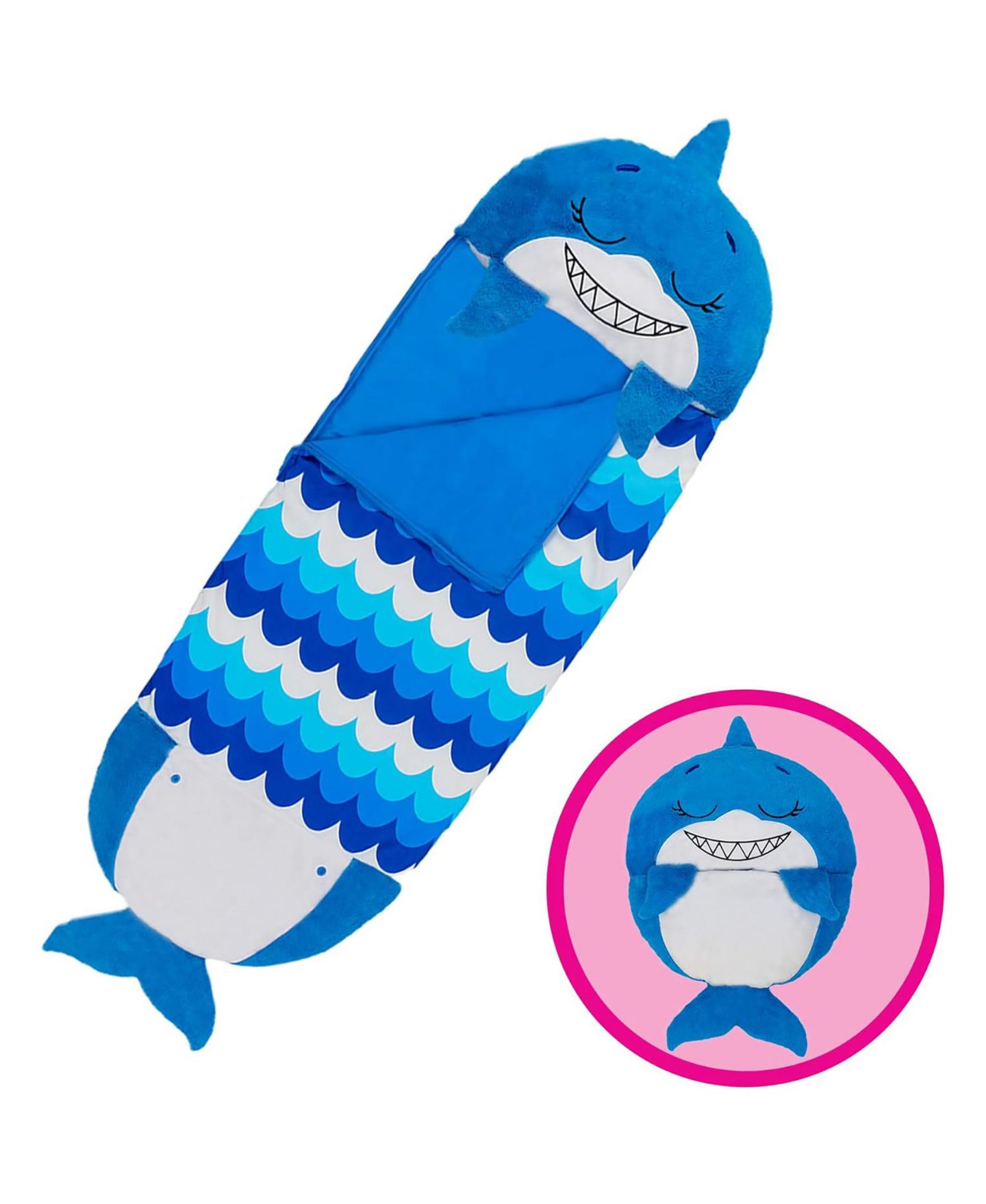 Детские мягкие игрушки Happy Nappers Shark Medium Pillow and Sleepy Sack, цвет: Open Miscellaneous — фото 9