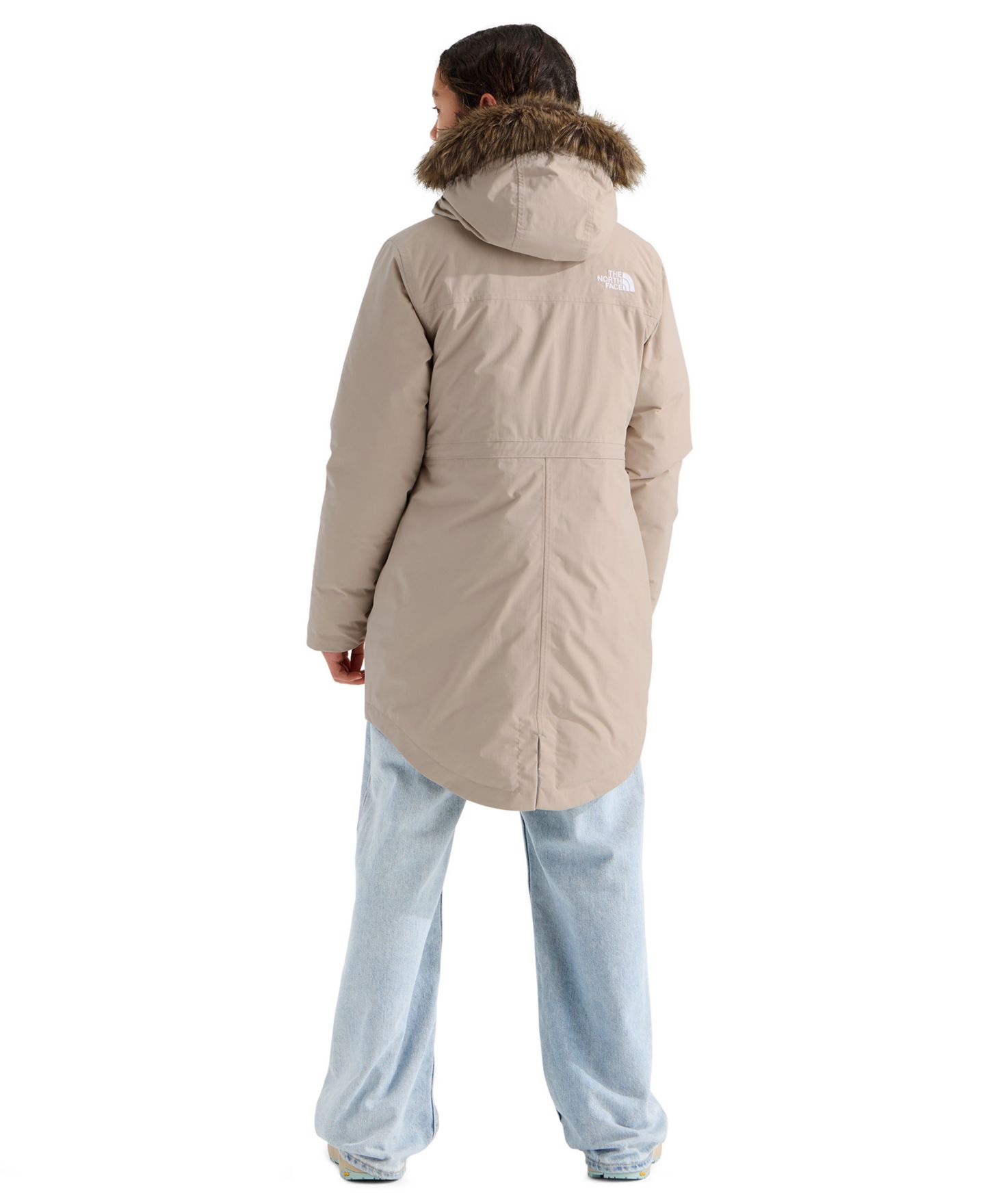 Куртка The North Face Hooded Parka Jacket для девочек, цвет: Серо-коричневый — фото 8