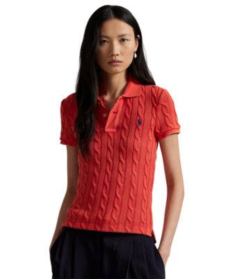 Women's Cable-Knit Polo Shirt