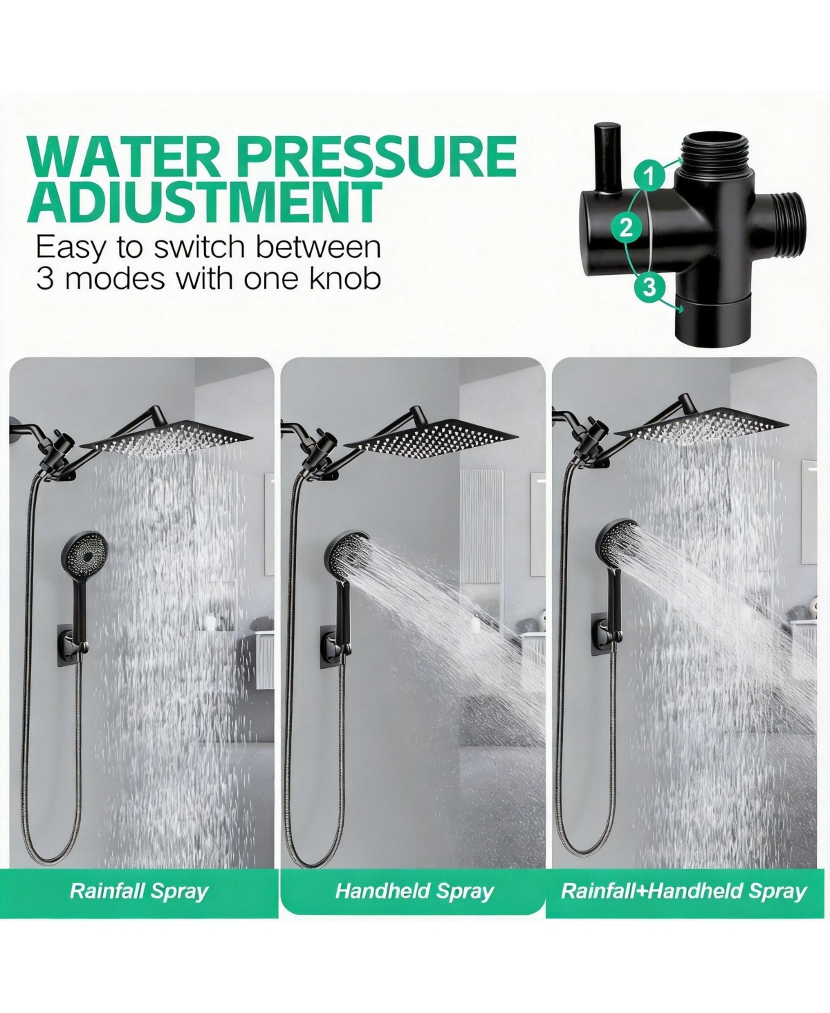 Cyqbd 10" Rain Shower Head with Handheld Spray and Extension Arm