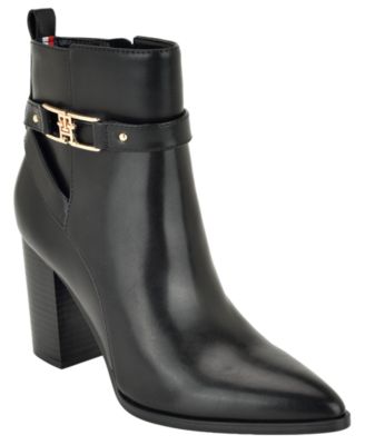 Women's Midna Pointed Toe Block Heel Buckle Dress Booties