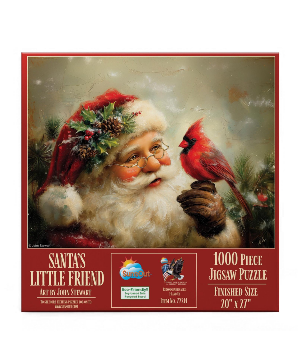 SunsOut Santas Little Friend Christmas 1000 Piece Jigsaw Puzzle, Ages 15+