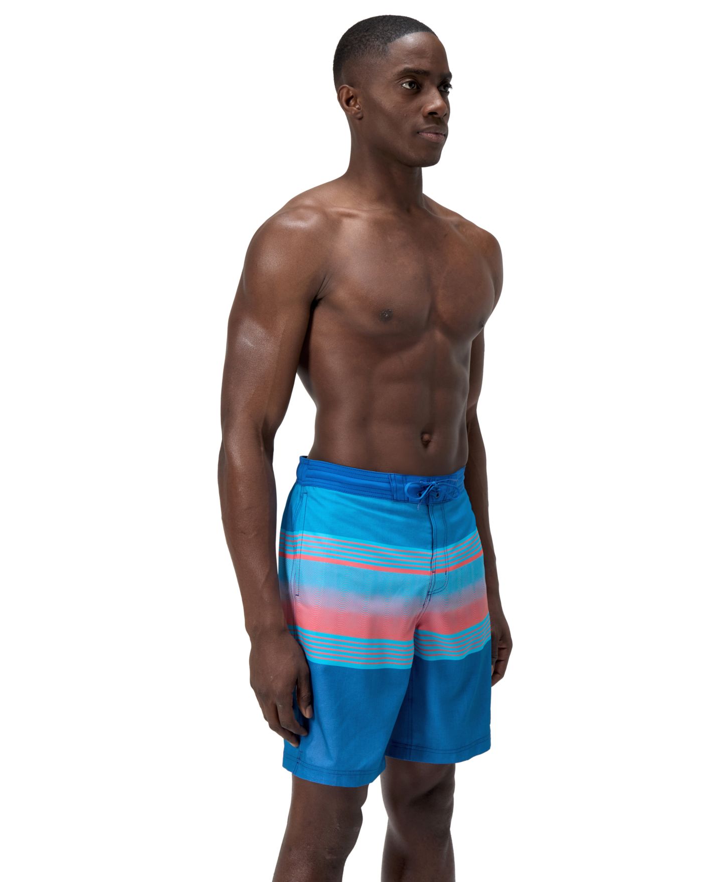 Пляжные шорты Inseam для мужчин, в полоску — Speedo, цвет: Синий — фото 2