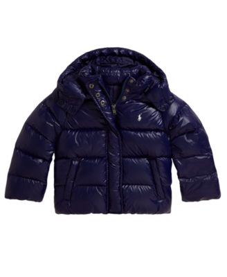 Girls' 2T-6X Glossy Down Hooded Jacket