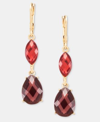 Crystal Gold-Tone Linear Dangle Earrings