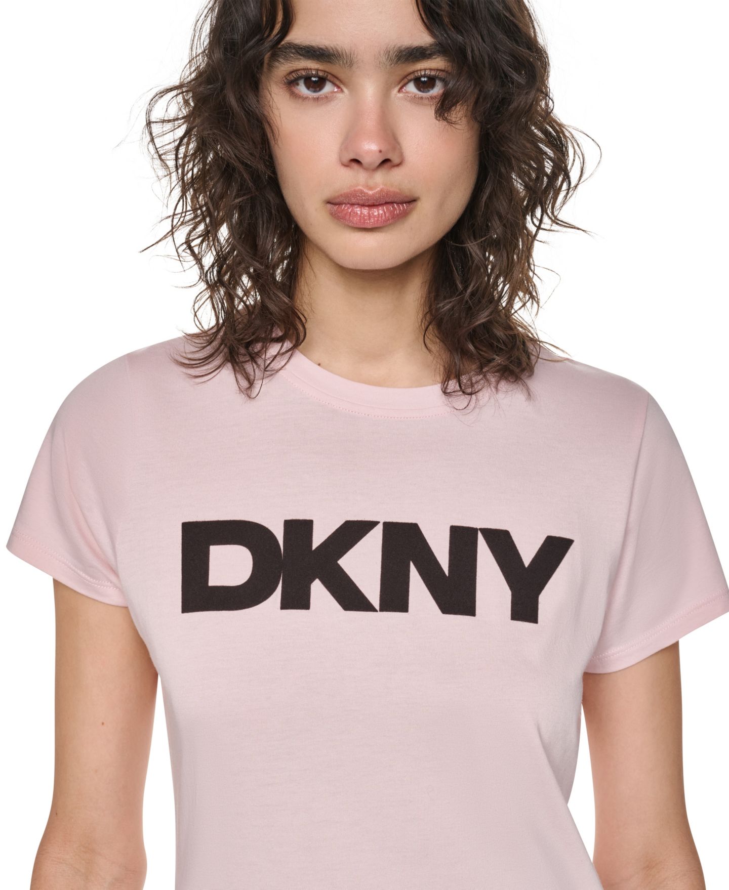 Женская футболка DKNY Sport Flocked Logo Crewneck, цвет: Чёрный — фото 10