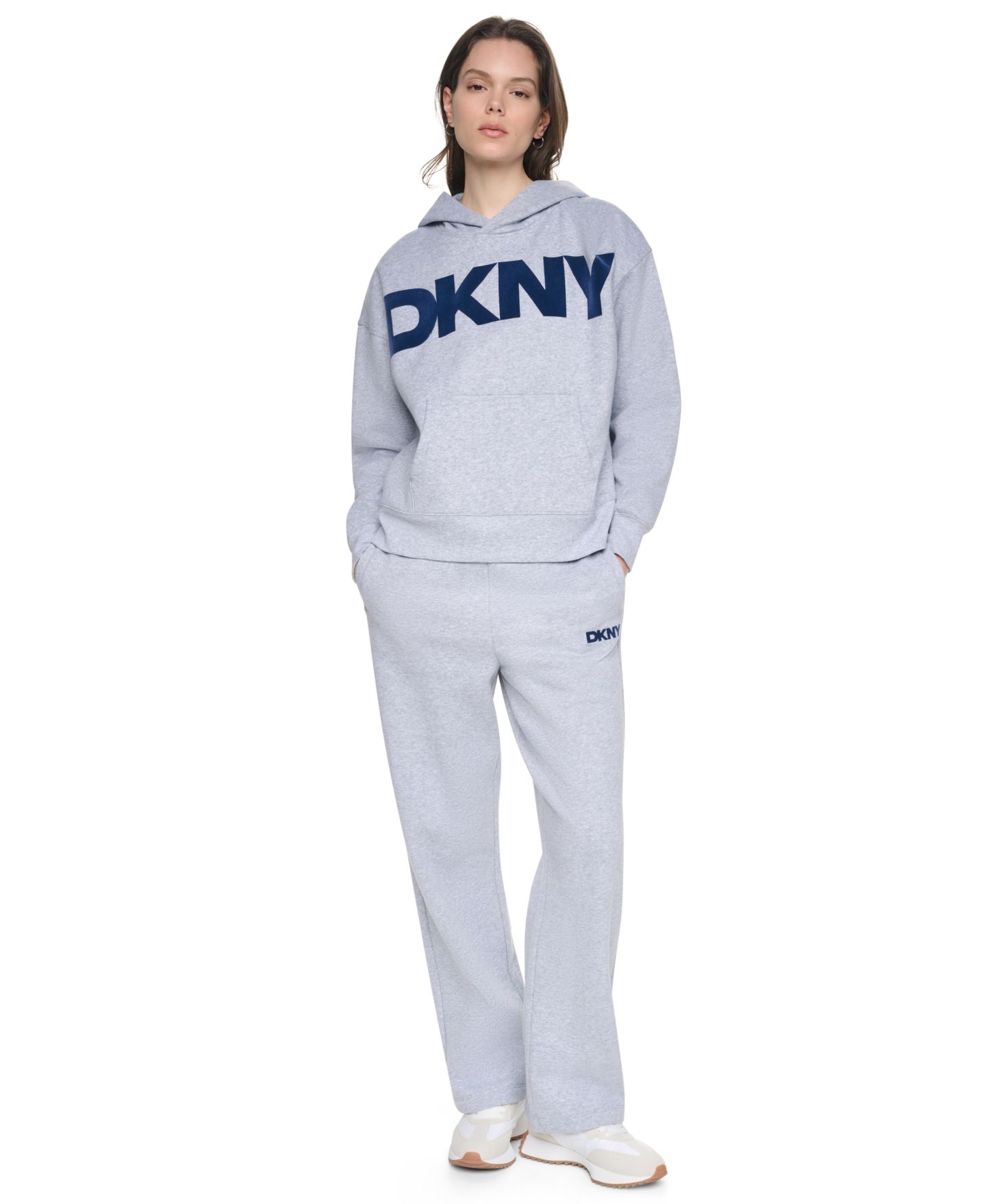 Женские комплекты DKNY Sport Flocked Logo Fleece Set, цвет: Чёрный — фото 1