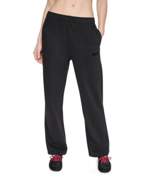 Женские брюки DKNY Sport High-Rise Wide-Leg Relaxed-Fit Sweatpant, цвет: Чёрный