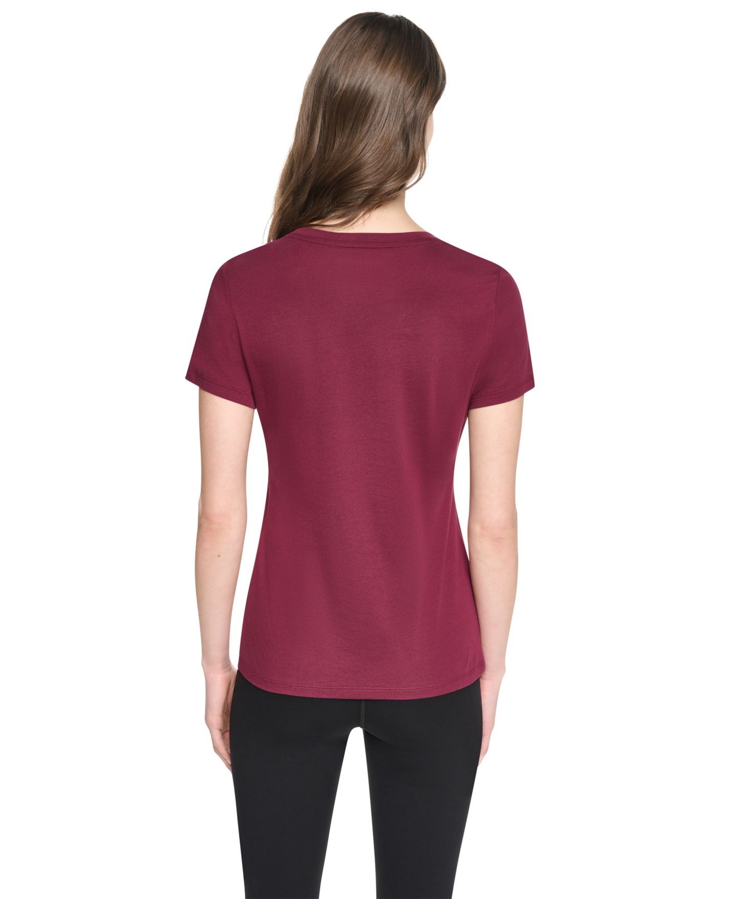 Женская футболка DKNY Sport Flocked Logo Crewneck, цвет: Чёрный — фото 31