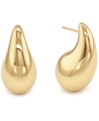 18K Gold Plated or Silver Large Teardop Stud Earrings