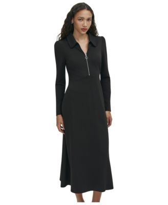 Women's Elvira Long-Sleeve Collared Neck Midi Dress
