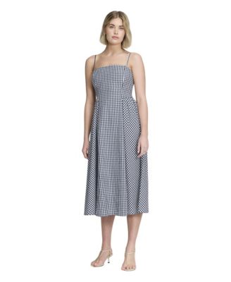 Women's Romina Gingham Square Neck Sleeveless Midi Dress