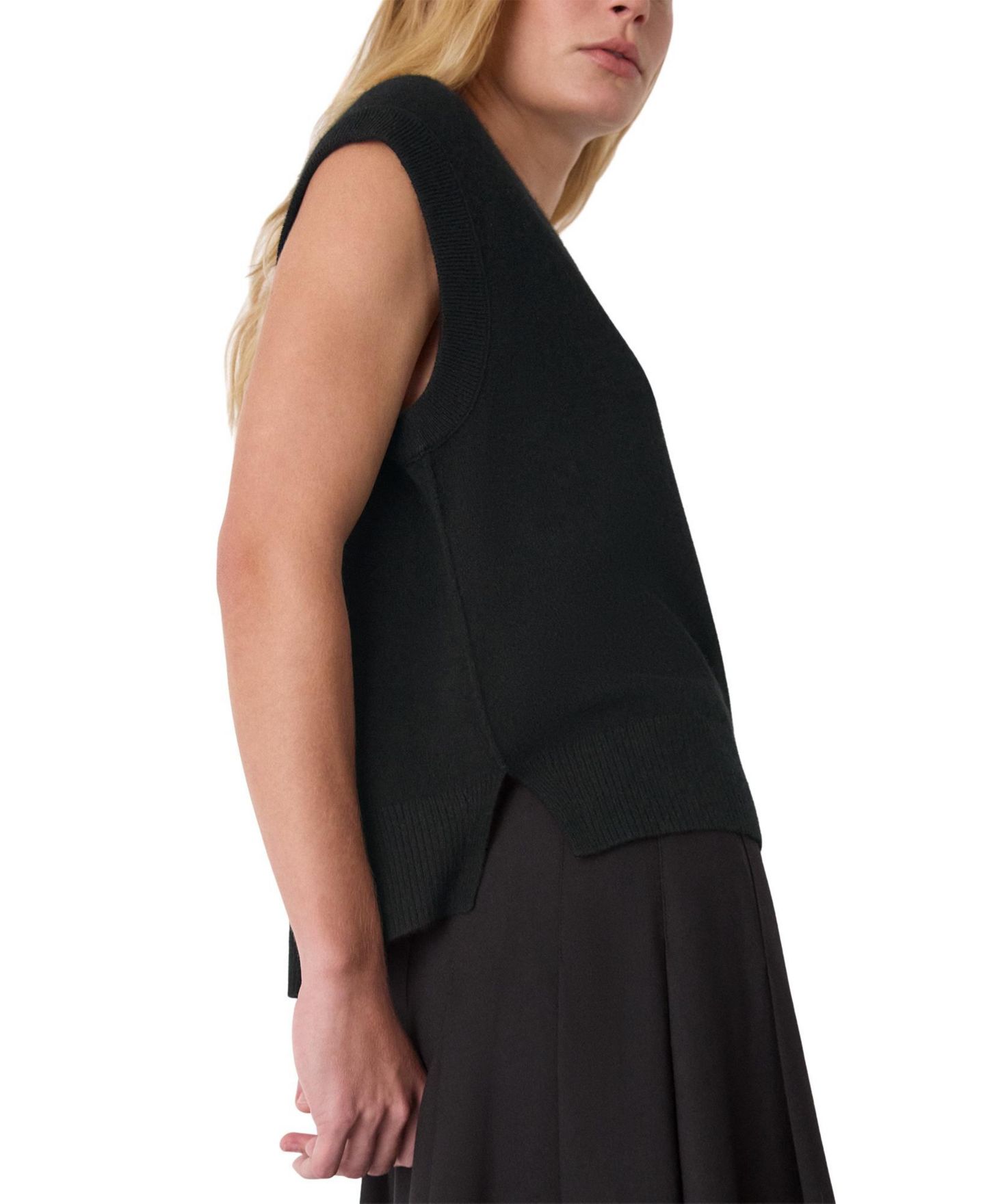 Женский жилет Whistles V-Neck Cashmere Sleeveless Sweater Vest, цвет: Чёрный — фото 5