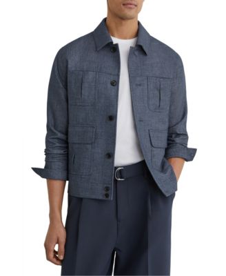 Men's Lagos Lightweight Textured-Weave Shirt Jacket