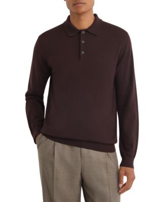 Men's Trafford Slim-Fit Merino Wool Ribbed Polo Shirt