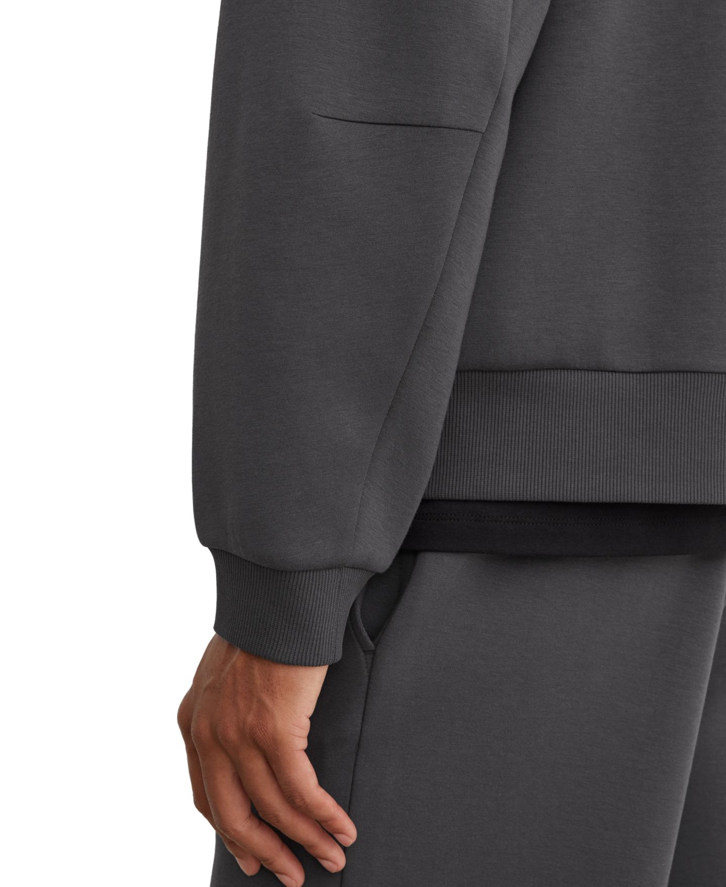 Мужское худи REISS Falco Premium Interlock Relaxed-Fit, цвет: Угольный серый — фото 2