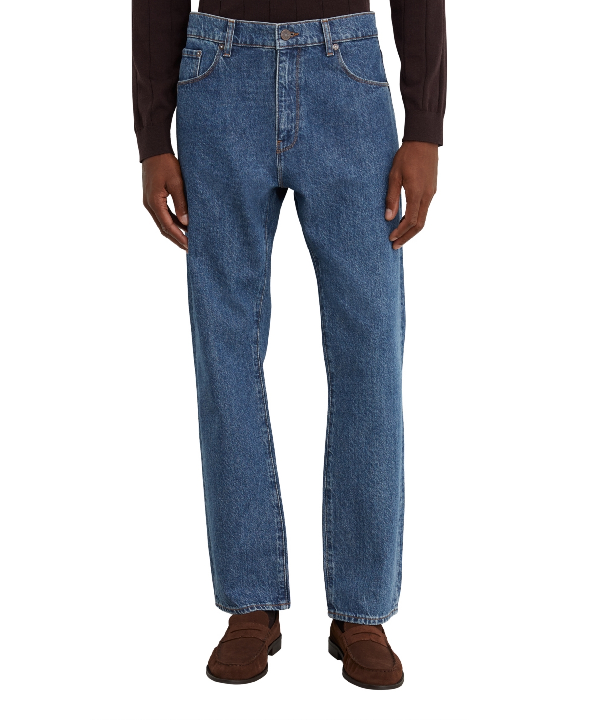 Reiss Men's Jimmy 100% Cotton Relaxed Straight-Leg Jeans