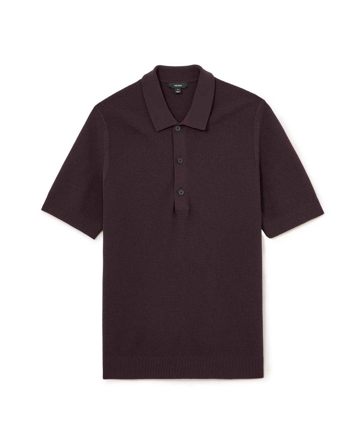 Reiss Men's Warren Basket-Stitch Regular-Fit Polo Shirt