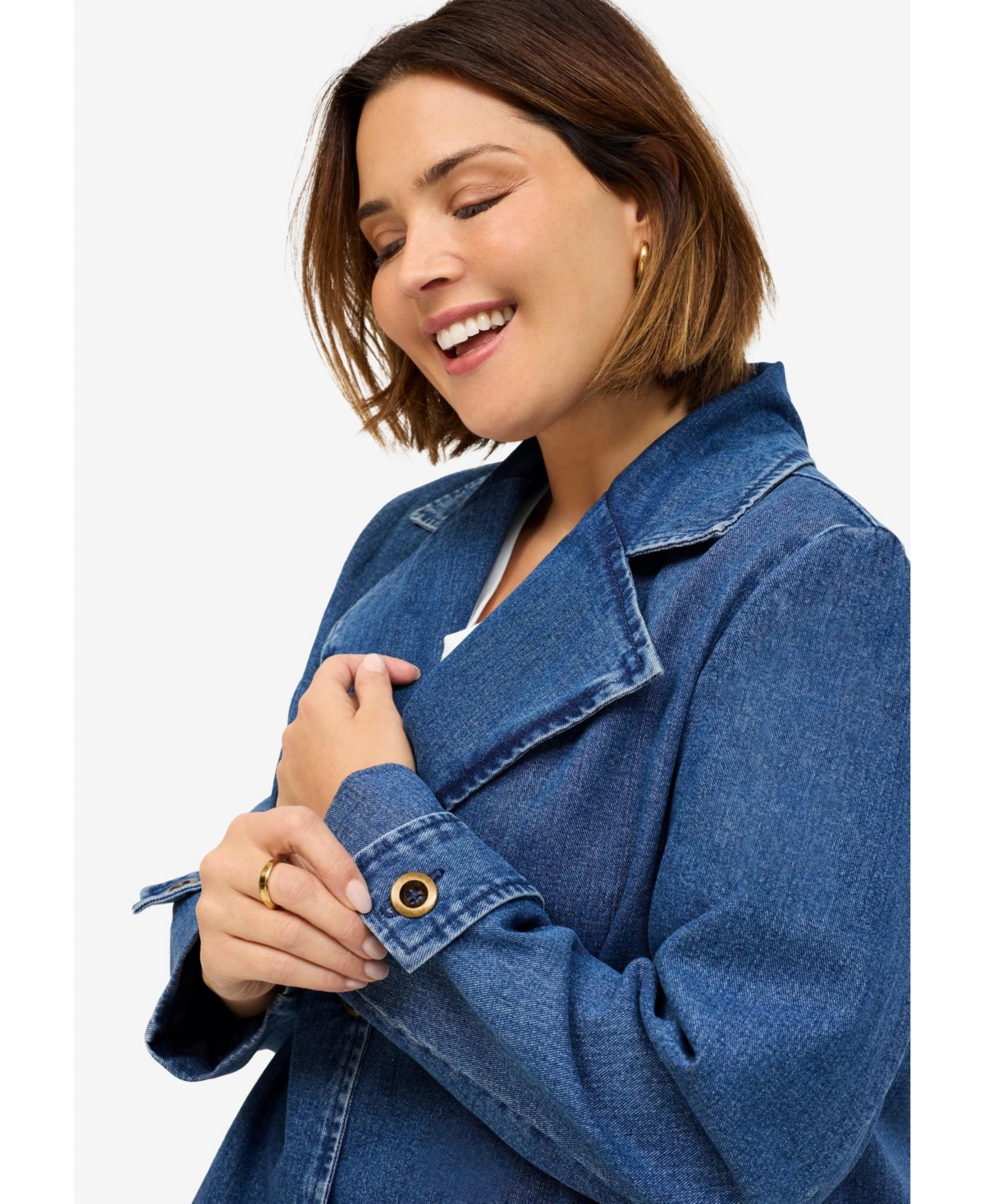 ellos Women's Button Front A-Line Jacket