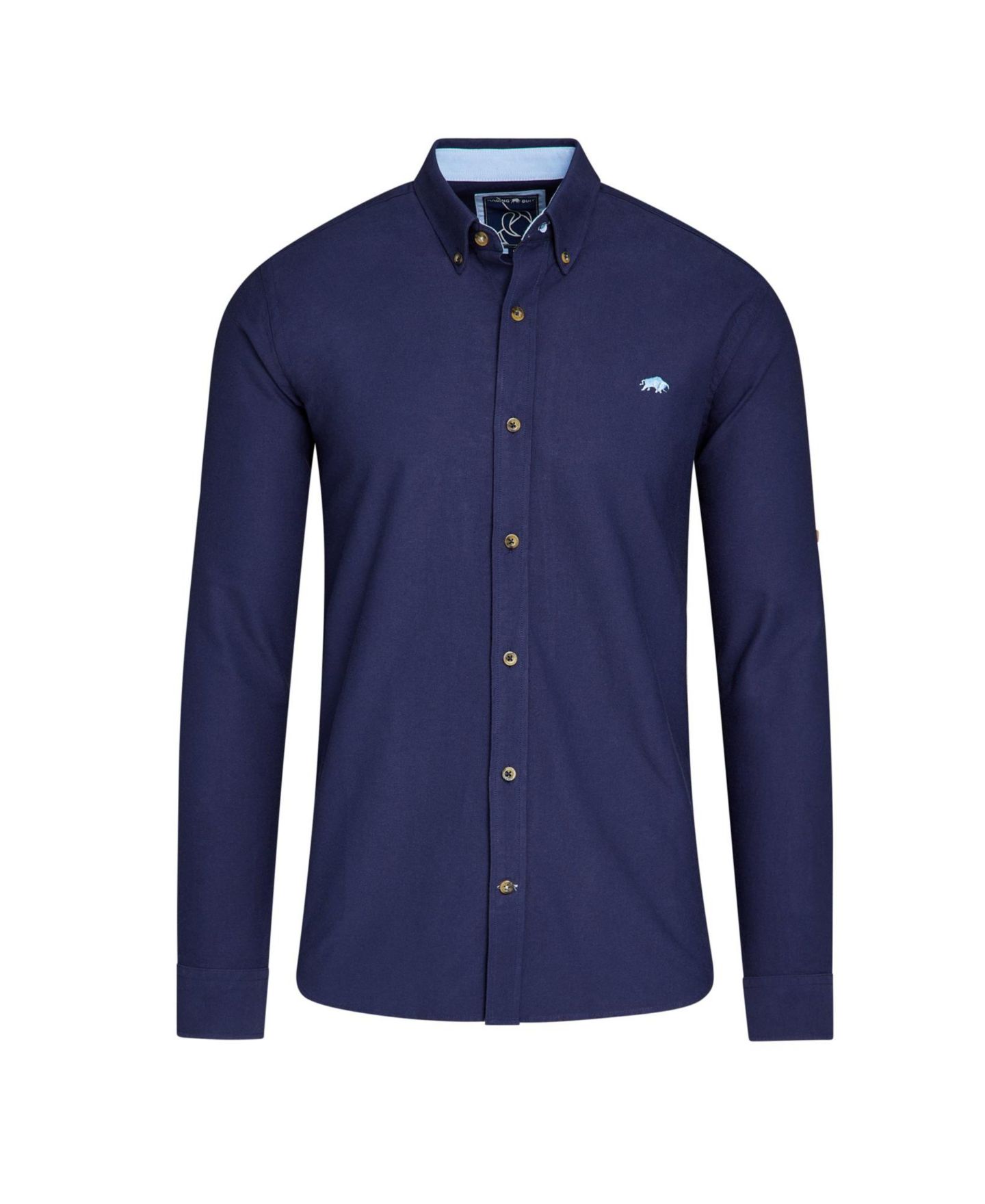 Мужские рубашки Raging Bull Classic 2 Pack Long Sleeve Oxford Casual shirts, цвет: Тёмно-синий / Белый — фото 3