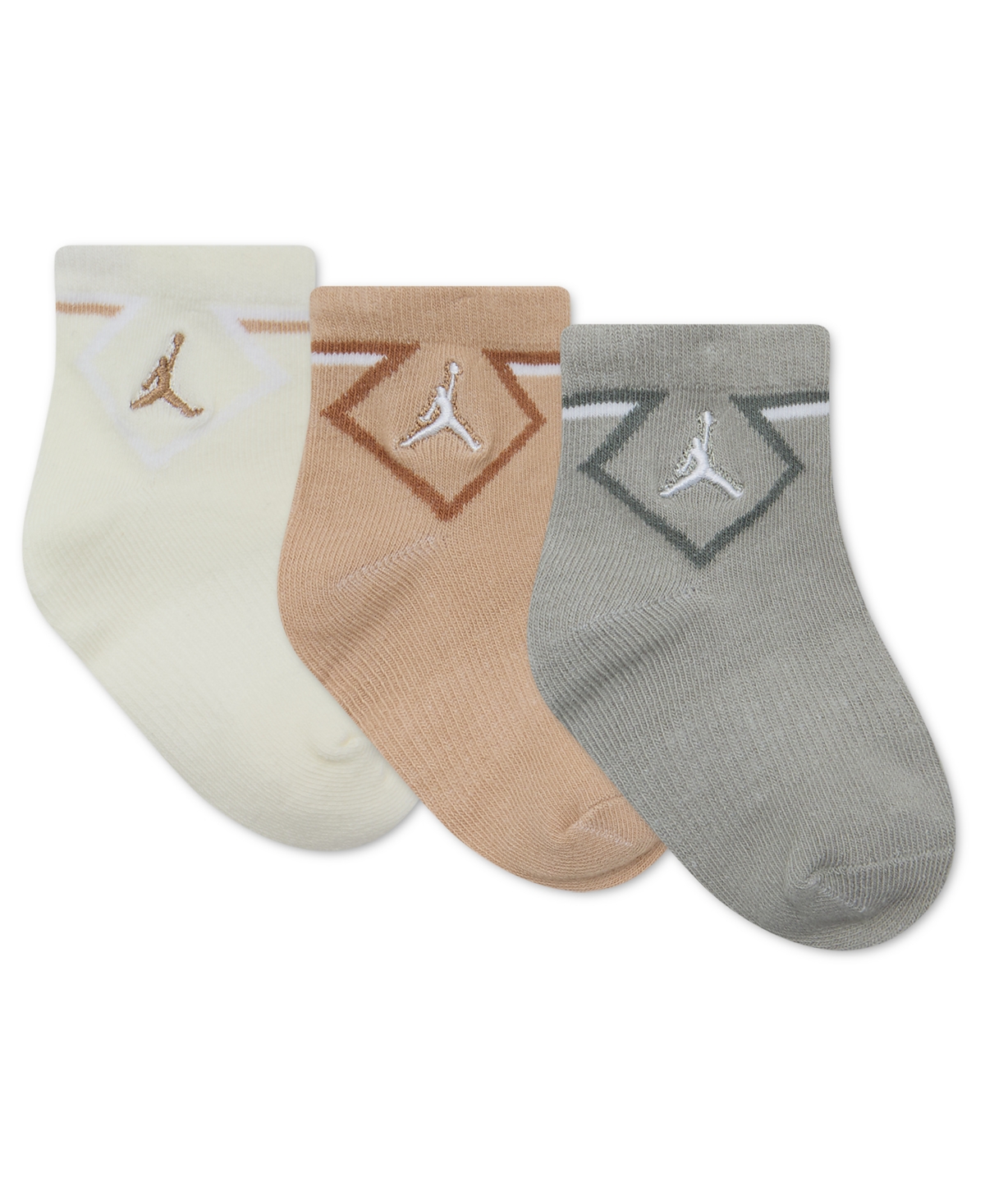 Jordan Baby Boys' Diamond Ankle Socks, 3-Pack Set