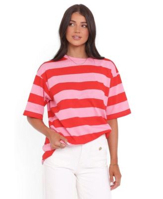 Women's Striped Crewneck Cotton-Blend Zestora Tee
