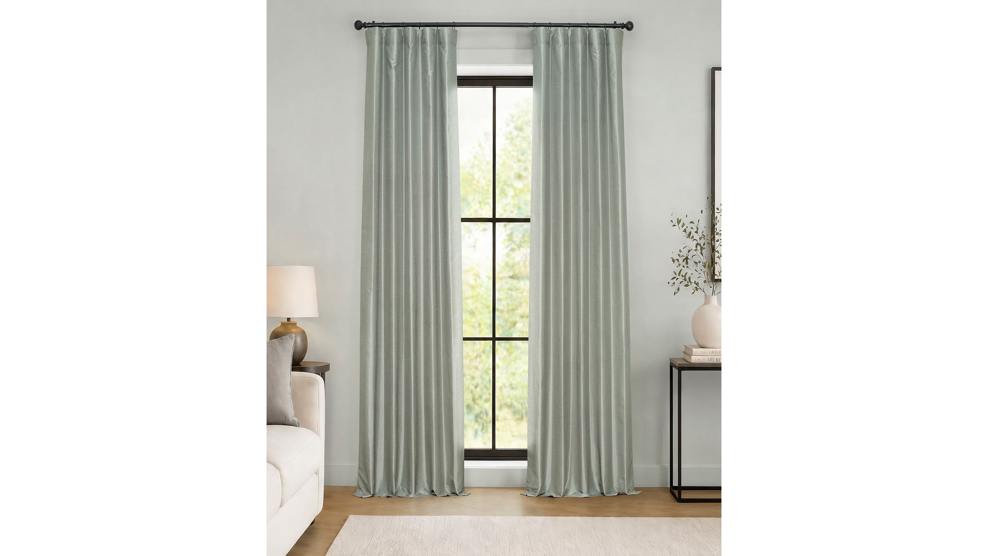 Half Price Drapes Silver Vintage Textured Faux Dupioni Silk Blackout Curtain