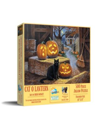 Cat o Lantern Halloween 500-Piece Jigsaw Puzzle, Ages 15+