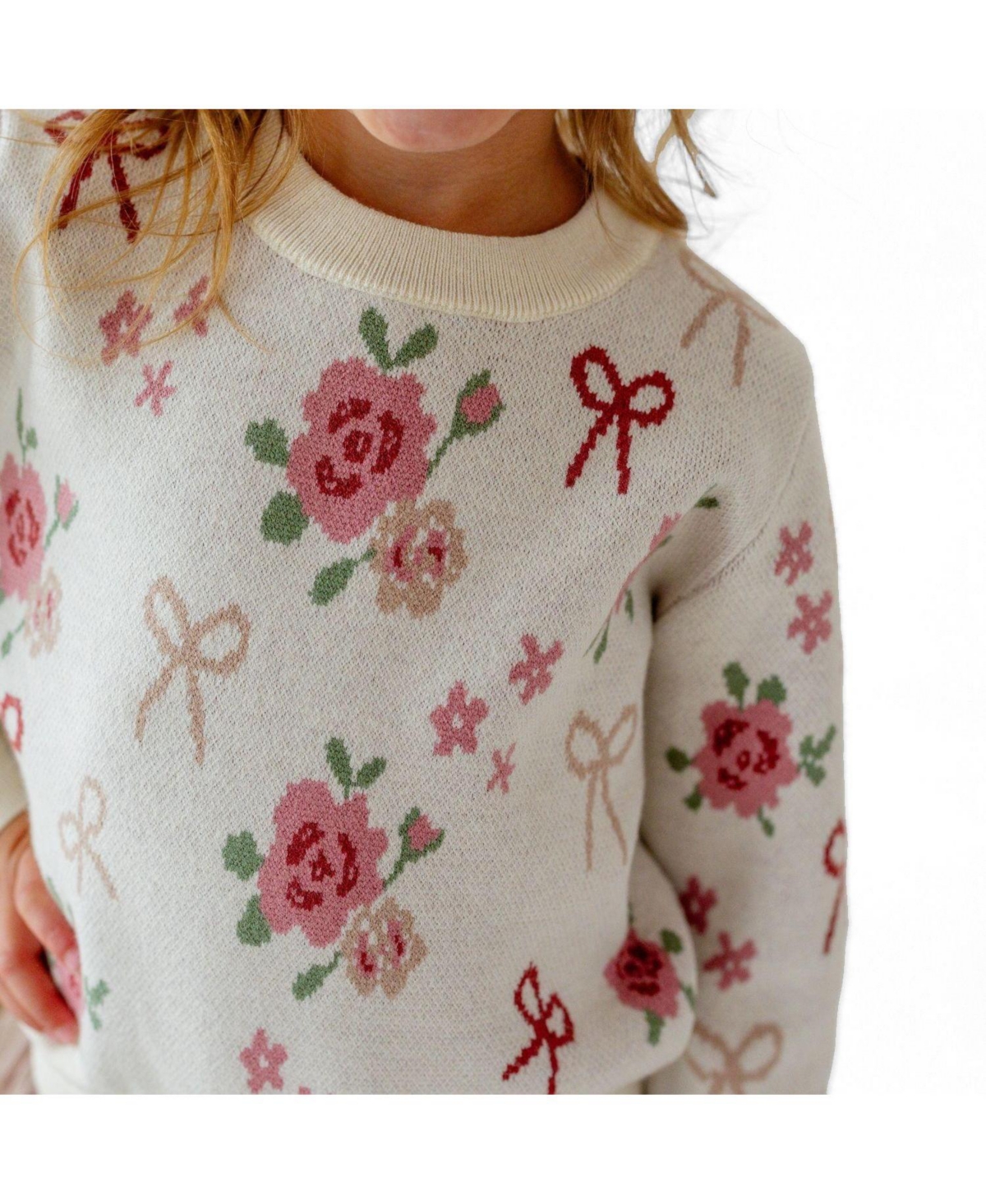 Sweet Wink Big Girls Coquette Rose Sweater
