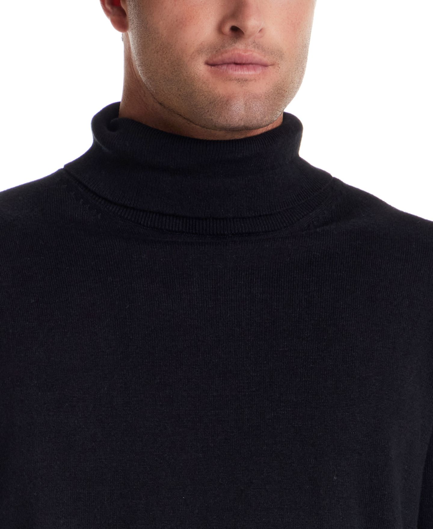 Мужской свитер Weatherproof Vintage Cotton Cashmere Turtle Neck, цвет: Чёрный — фото 3