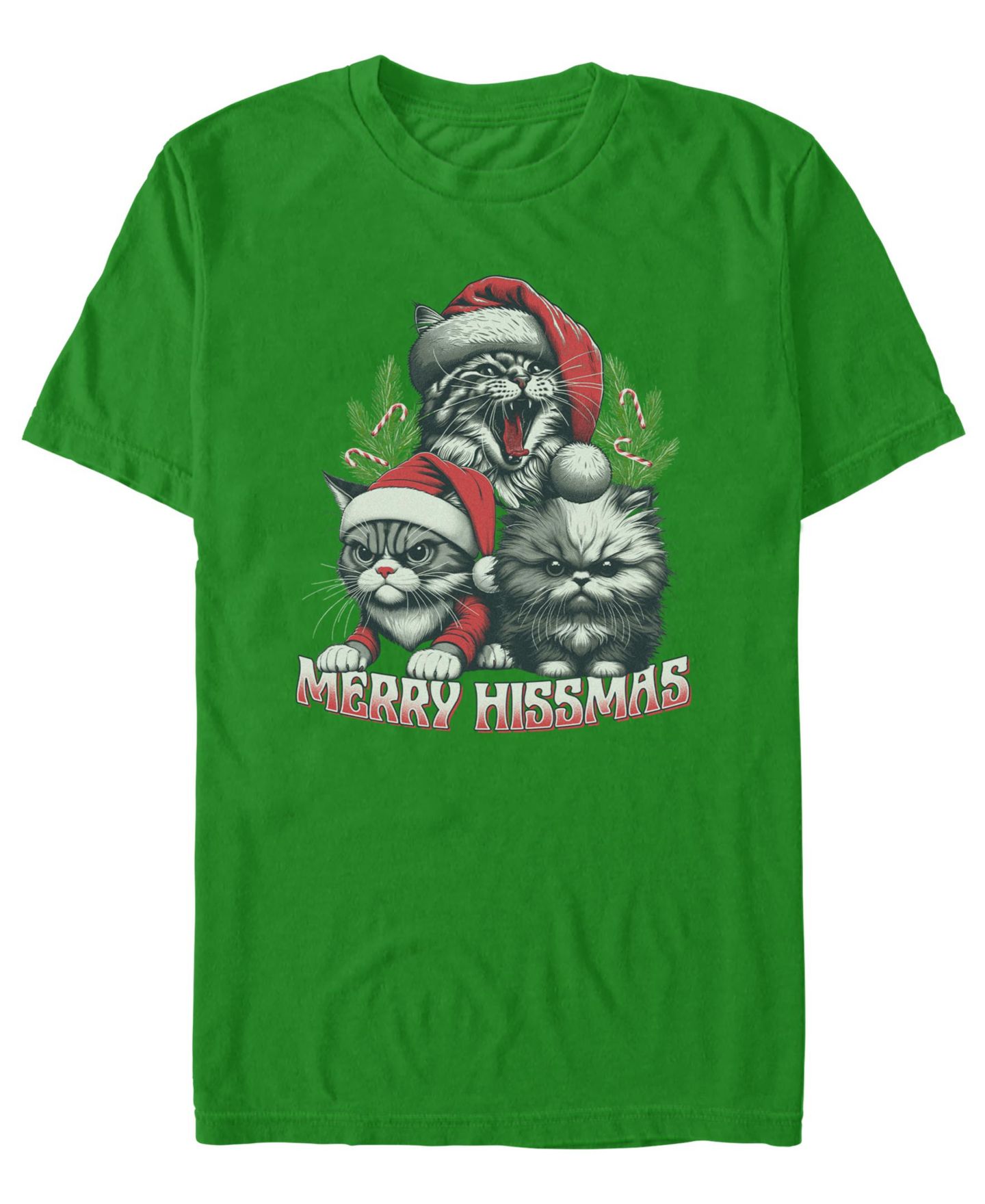 Мужская футболка Fifth Sun Merry Hissmas Graphic Cotton-Blend, цвет: Зелёный — фото 1