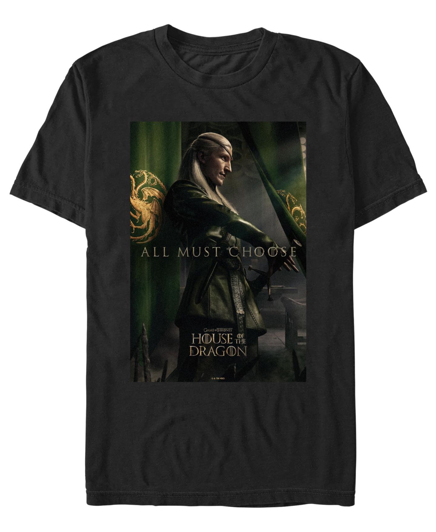 Мужская футболка Fifth Sun House of the Dragon Aemond Targaryen Graphic Regular-Fit, цвет: Чёрный — фото 1