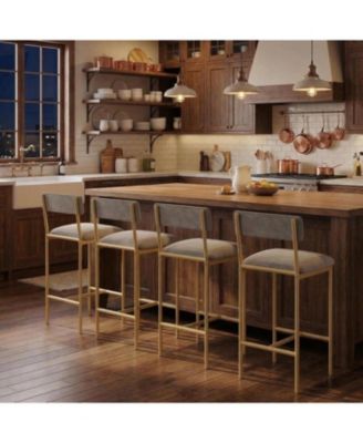 Bar Height 3-Piece Pub Table and 2 Stools Set with Storage Shelf for Kitchen Dining Room