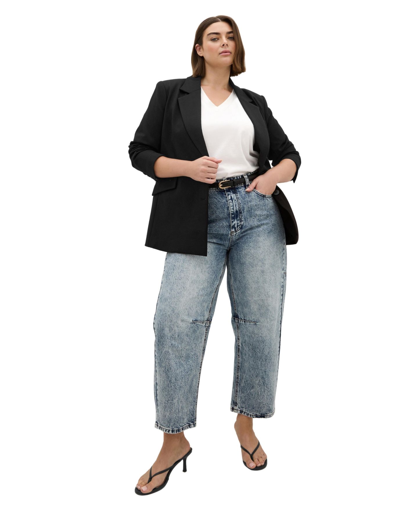 Женский пиджак CITY CHIC Plus Size Galactic Oversized Stretch Ponte Blazer, цвет: Чёрный — фото 3
