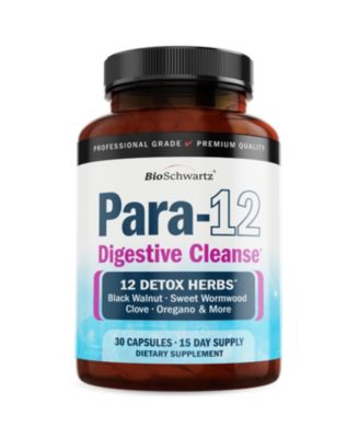 Para 12 Herbal Supplement with Wormwood, Walnut, Clove and 12 Herbal Ingredients, 30 Capsules
