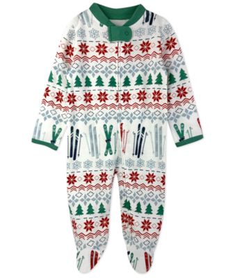 Baby Boys' and Baby Girls' Festive Holiday Print Footed Sleep and Play
