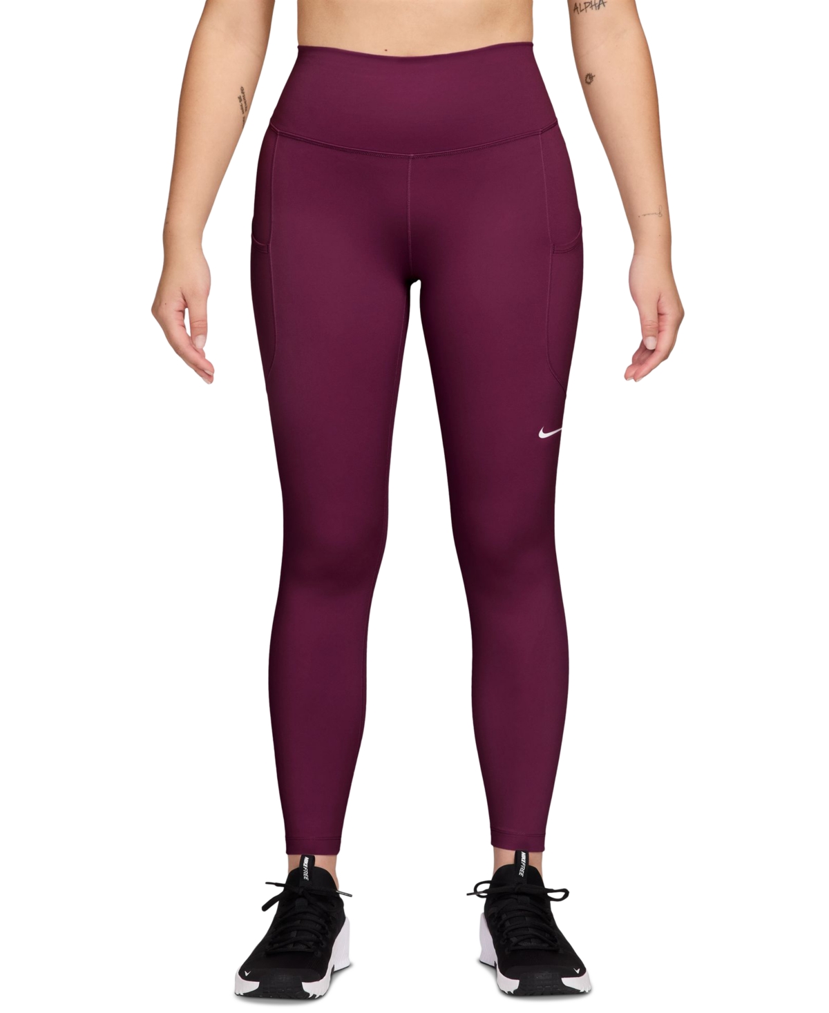 Nike Women's One High-Waisted 7/8 Leggings with Pockets in Red | FN3241-630